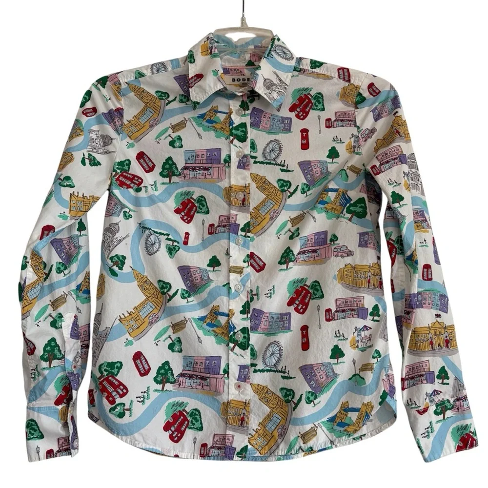 Boden Sienna London Town Ivory Button Down Top 4P - Picture 7 of 11